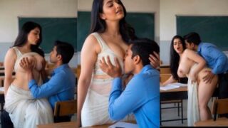 Big boob tutor motivates a student with College sex