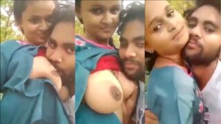 Boy Desi sucks boobs from his GF and enjoys outdoor sex