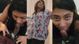 Lady takes off her clothes while dancing and gives a Indian blowjob