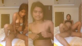 Hotel room of young couple records his sex MMS